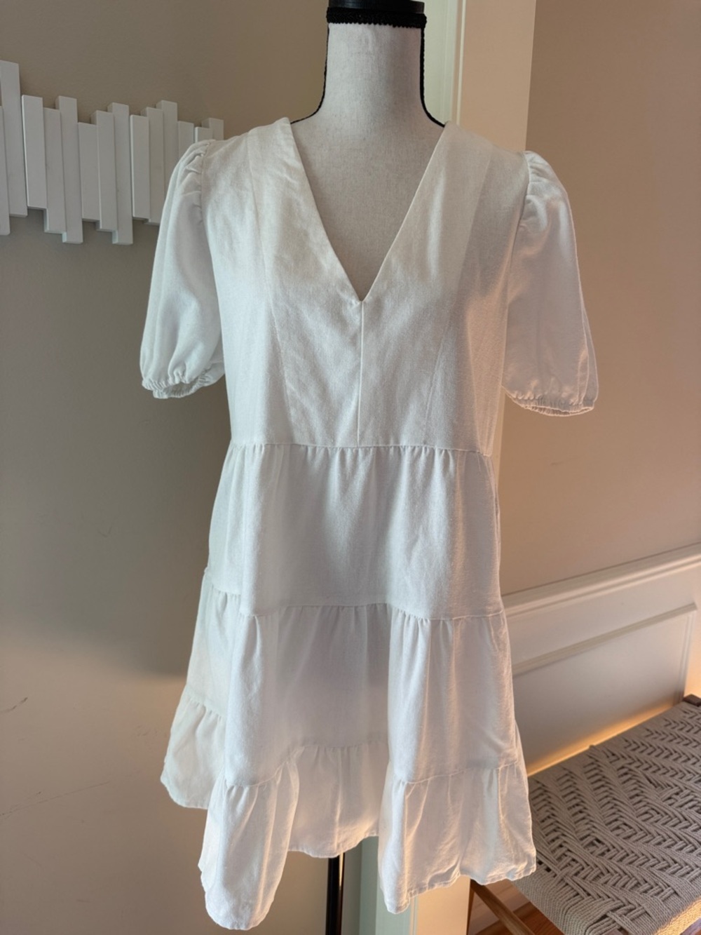 Altar'd State White Tiered Mini Dress